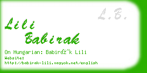 lili babirak business card